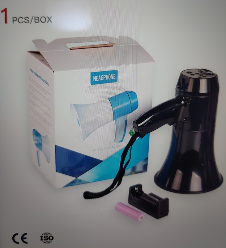Mégaphone Portatif Puissant et Rechargeable, Support de Mégaphone